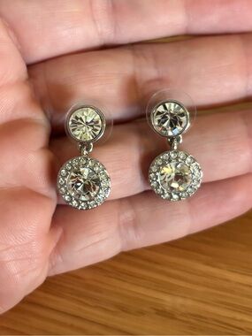 Givenchy Crystal Drop Earrings with Halo Detail